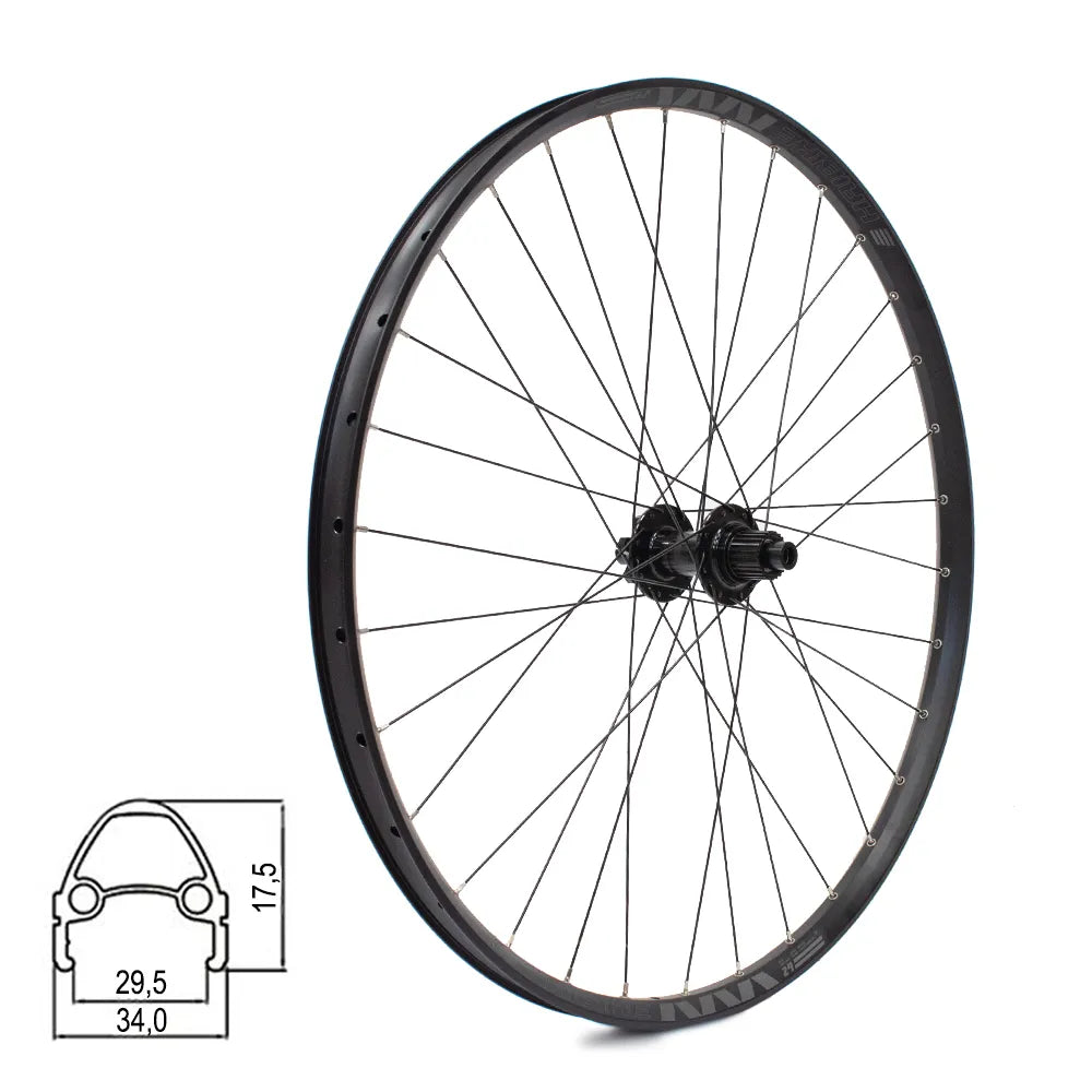 Galinis ratas HAIBIKE RODI TRYP30 Tubeless Ready 29" // diskiniai 6 varžtų, 32H, kasetė, Thru-Axle, MAVIC MX801, aliuminis