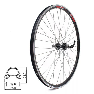 Galinis ratas SUNSTART 26" // V-brake, 36H, užsukamam žvaigždžių blokui, QR, aliuminis