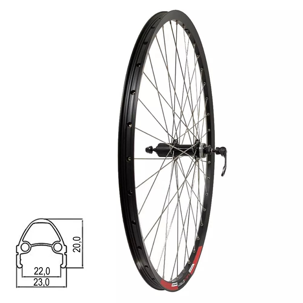 Galinis ratas Sunstart 28/29" // diskiniams CL, 36H, kasetė, QR