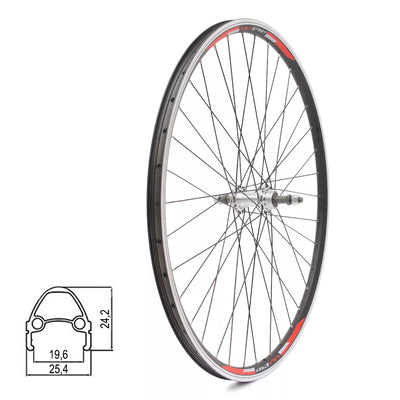 Galinis ratas Sunstart 28" // V-Brake, 36H, užsukamas žvaigždžių blokas, veržlė, dvigubas, aliuminis