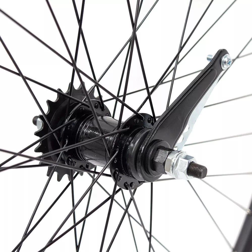 Galinis ratas Sunstart 28" // V-Brake + Kojinis, 19T, 36H, dvigubas, veržlė, be kniedžių, aliuminis