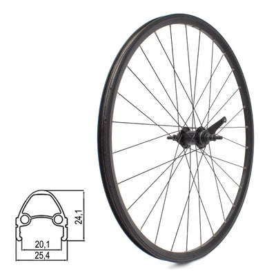Galinis ratas ZLA-019 28/29" // kojinis stabdis/V-Brake, 28H, veržlės, kniedytas, dvigubas, aliuminis