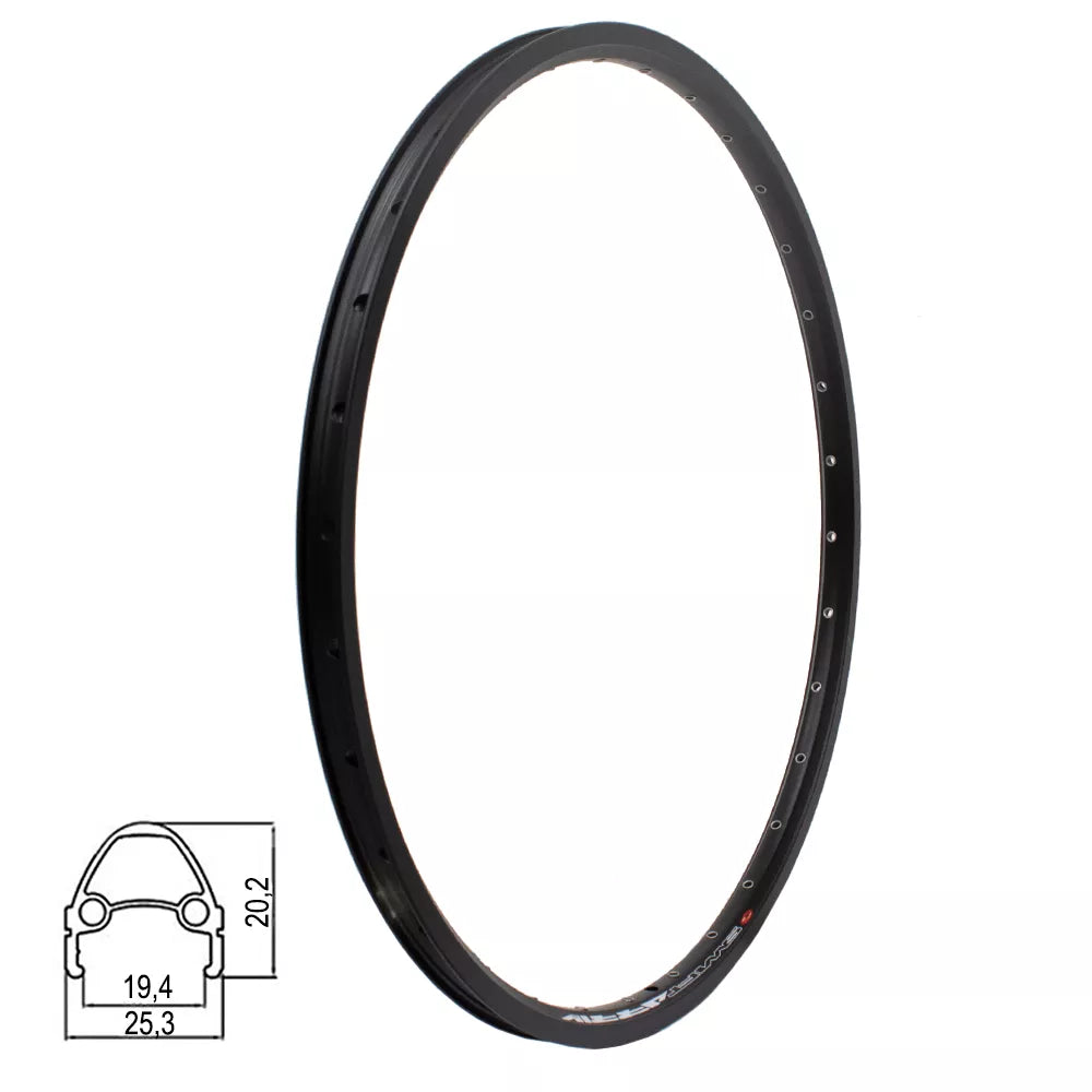 Ratlankis J19SB 26" d-brake, 36H, kniedytas, dvigubas