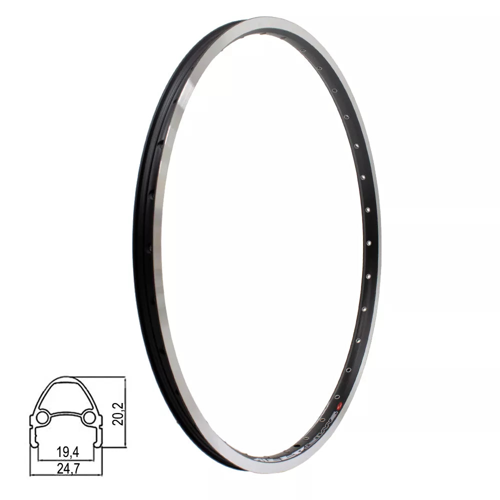 Ratlankis J19SB 26" v-brake, 32H, kniedytas, dvigubas