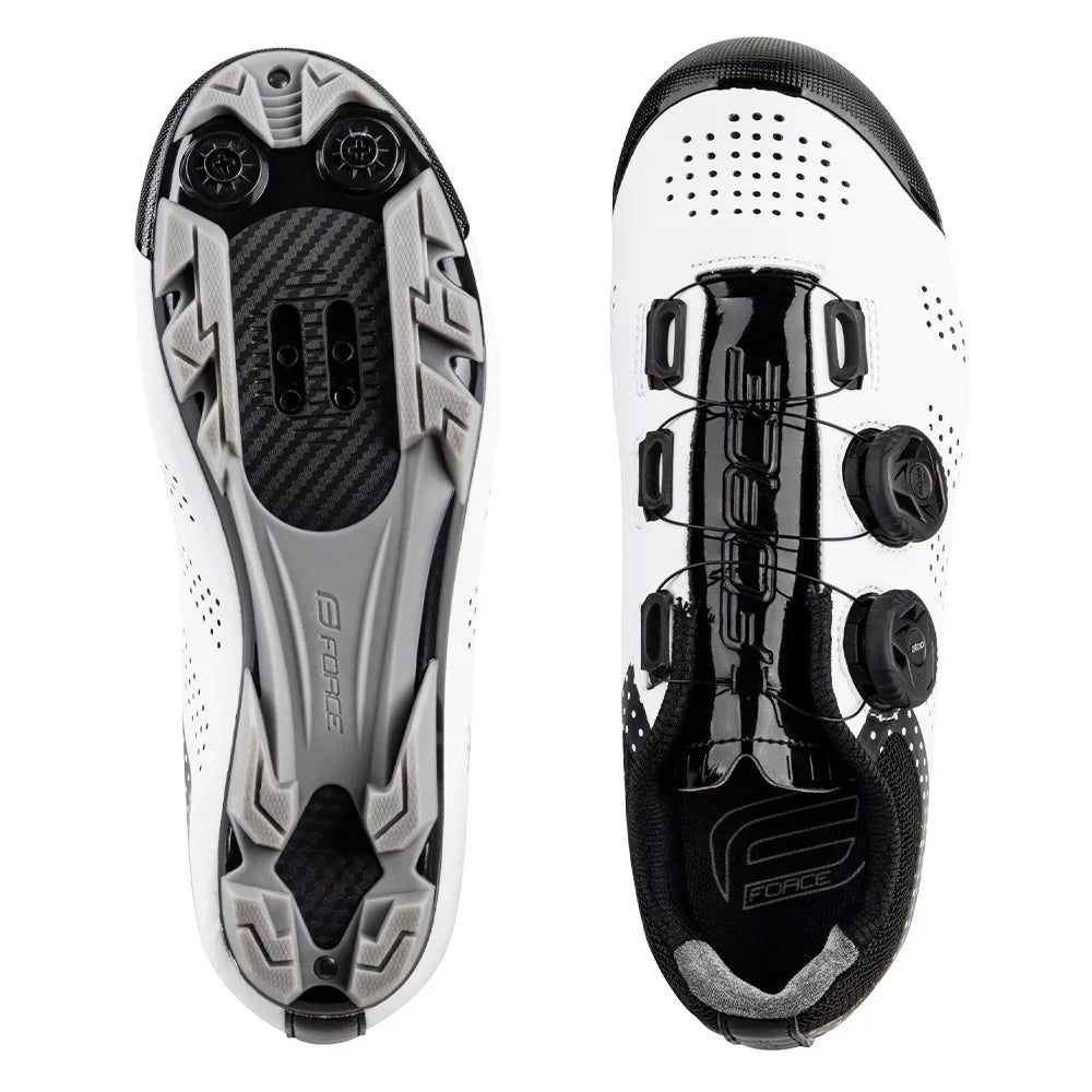 Batai FORCE MTB Points Lady // dydis: 37, Clip-In, MTB (balta/juoda)