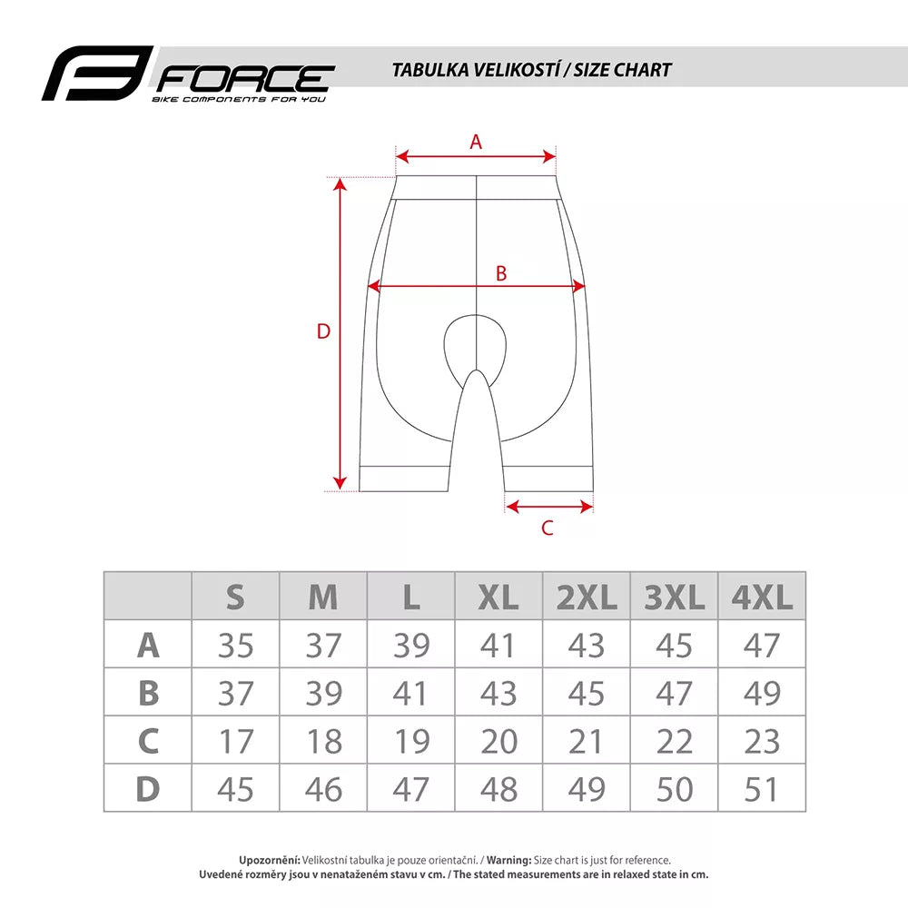Šortai Force COMFORT 2 // su paminkštinimu, dydis: XL (juoda)