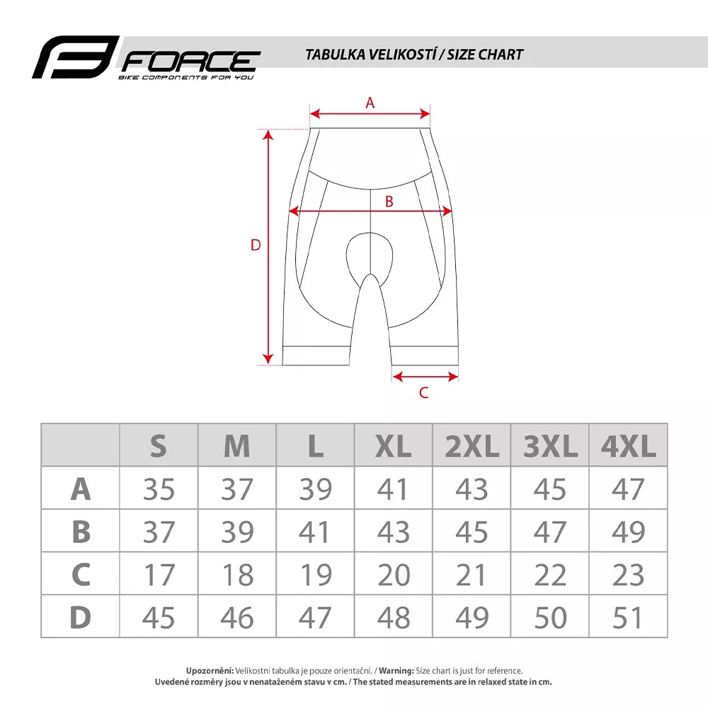 Šortai Force PACE // su paminkštinimu, dydis: XXL (juoda)