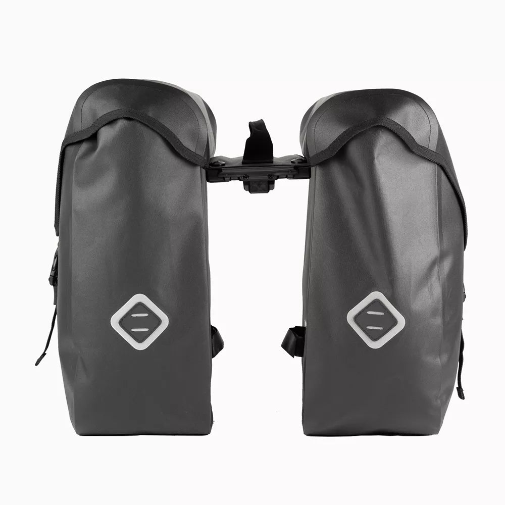 Šoniniai krepšiai ant bagažinės AtranVelo ZAP PLUS WP // 2 x 27L, 20x41x34 cm, Water-Proof (juoda)