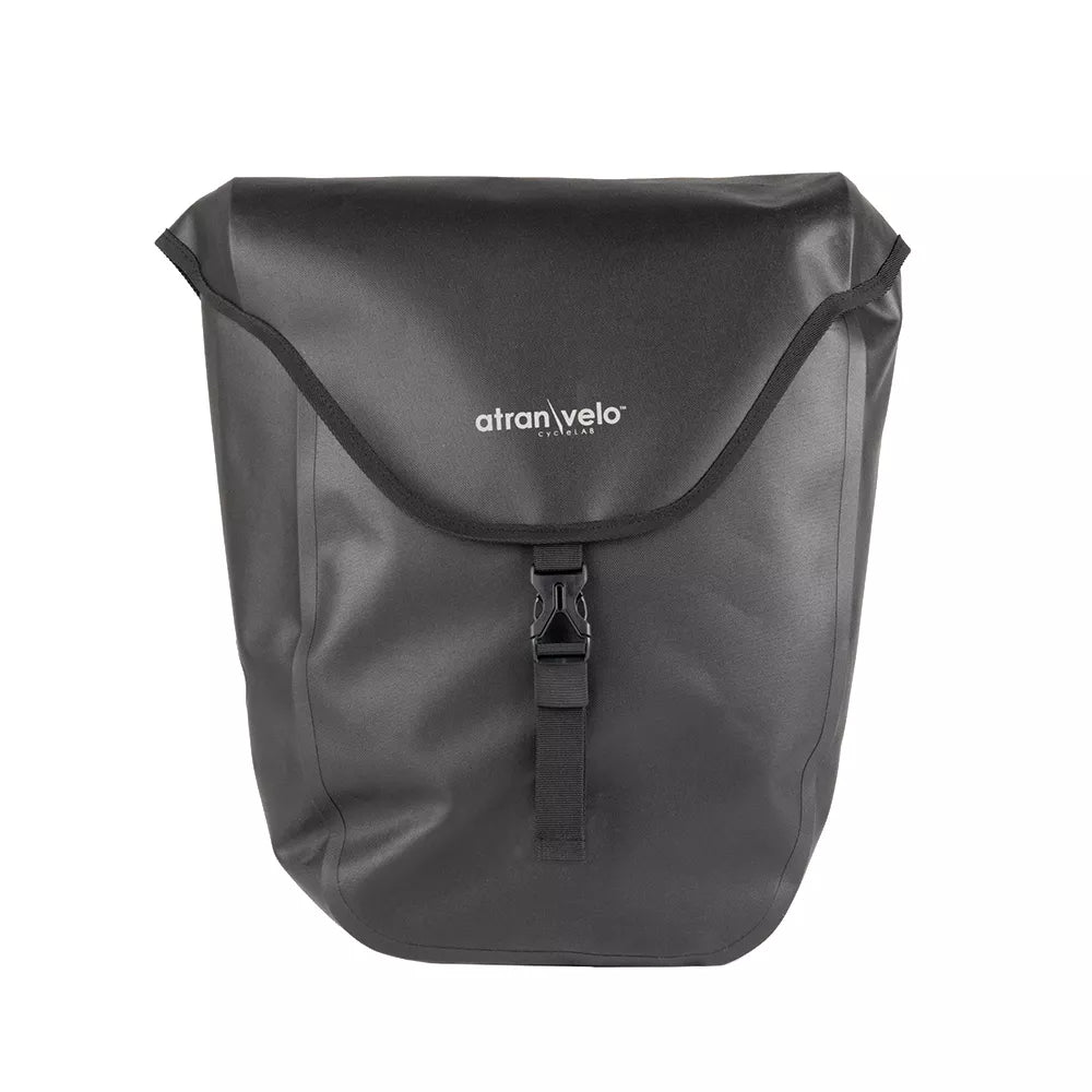Šoniniai krepšiai ant bagažinės AtranVelo ZAP PLUS WP // 2 x 27L, 20x41x34 cm, Water-Proof (juoda)