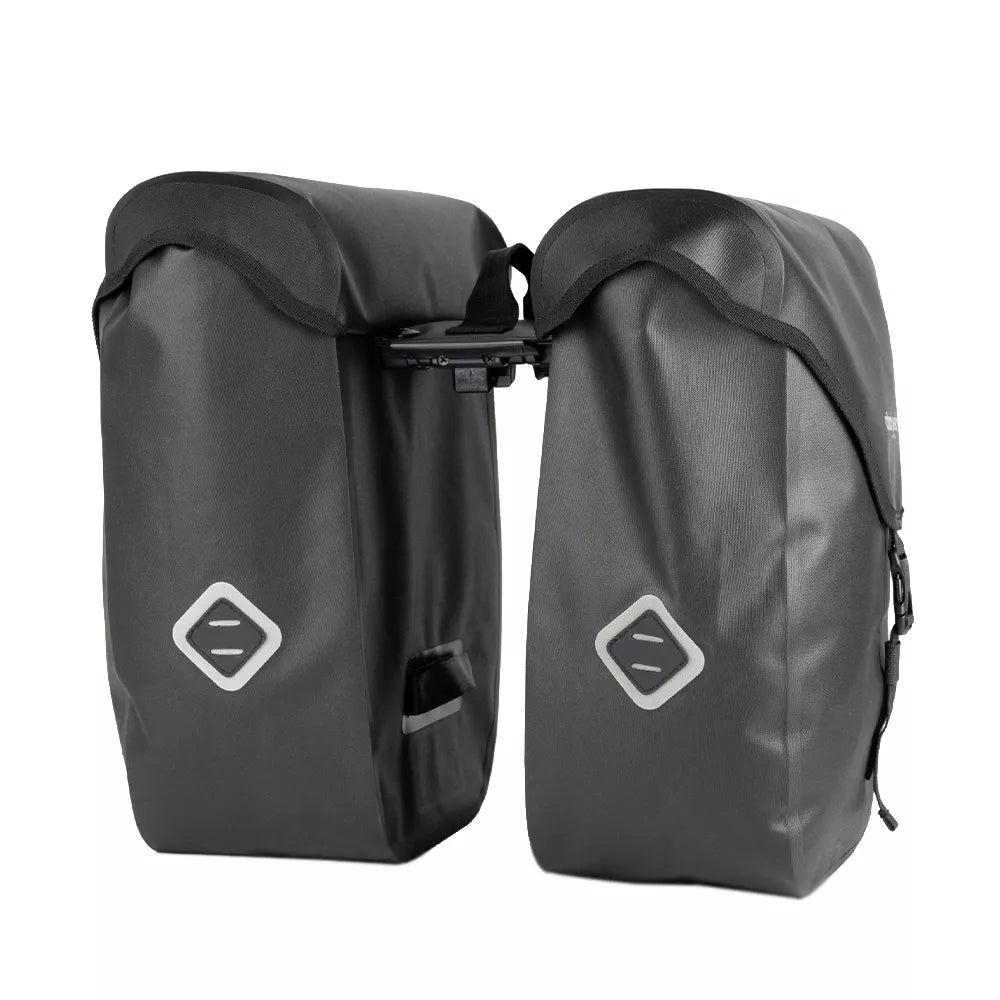 Šoniniai krepšiai ant bagažinės AtranVelo ZAP PLUS WP // 2 x 27L, 20x41x34 cm, Water-Proof (juoda)