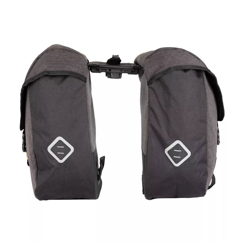 Šoniniai krepšiai ant bagažinės AtranVelo ZAP SIDE PANNIERS // 2 x 27L 17x42x36 cm, Water-Proof (pilka)