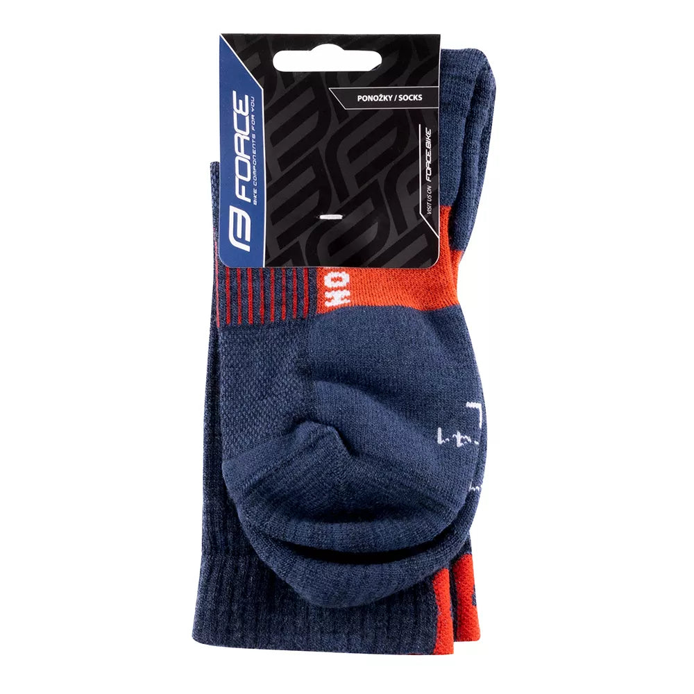 Kojinės FORCE NORTH Thermo // ilgos, dydis: L-XL (42-47) (mėlyna/oranžinė)