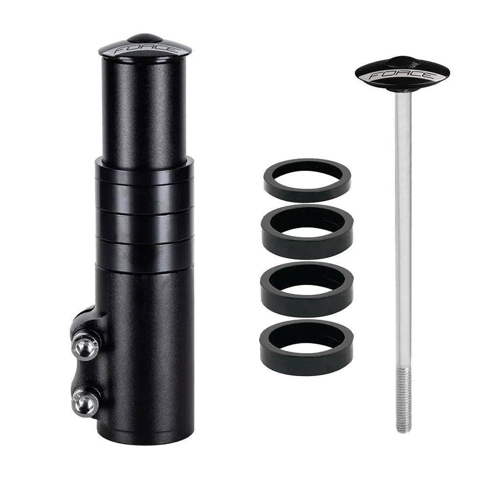 Vairo iškyšos paaukštinimas FORCE // 1 1/8" - 132 mm, aliuminis (matinė juoda)