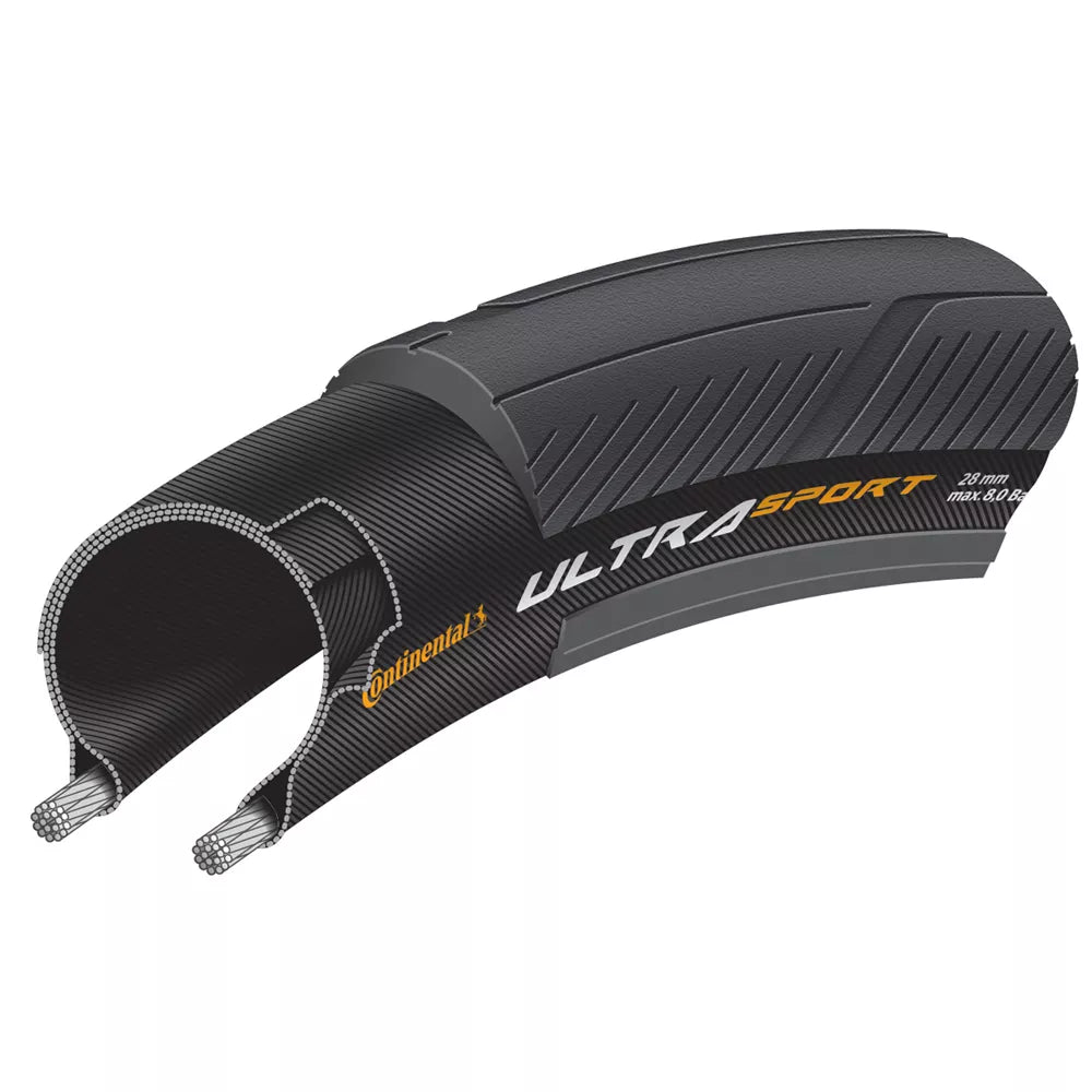 Padanga Continental Ultra Sport 700 x 25C (25-622) // sulankstoma, kamerinė, apsauga nuo pradūrimų