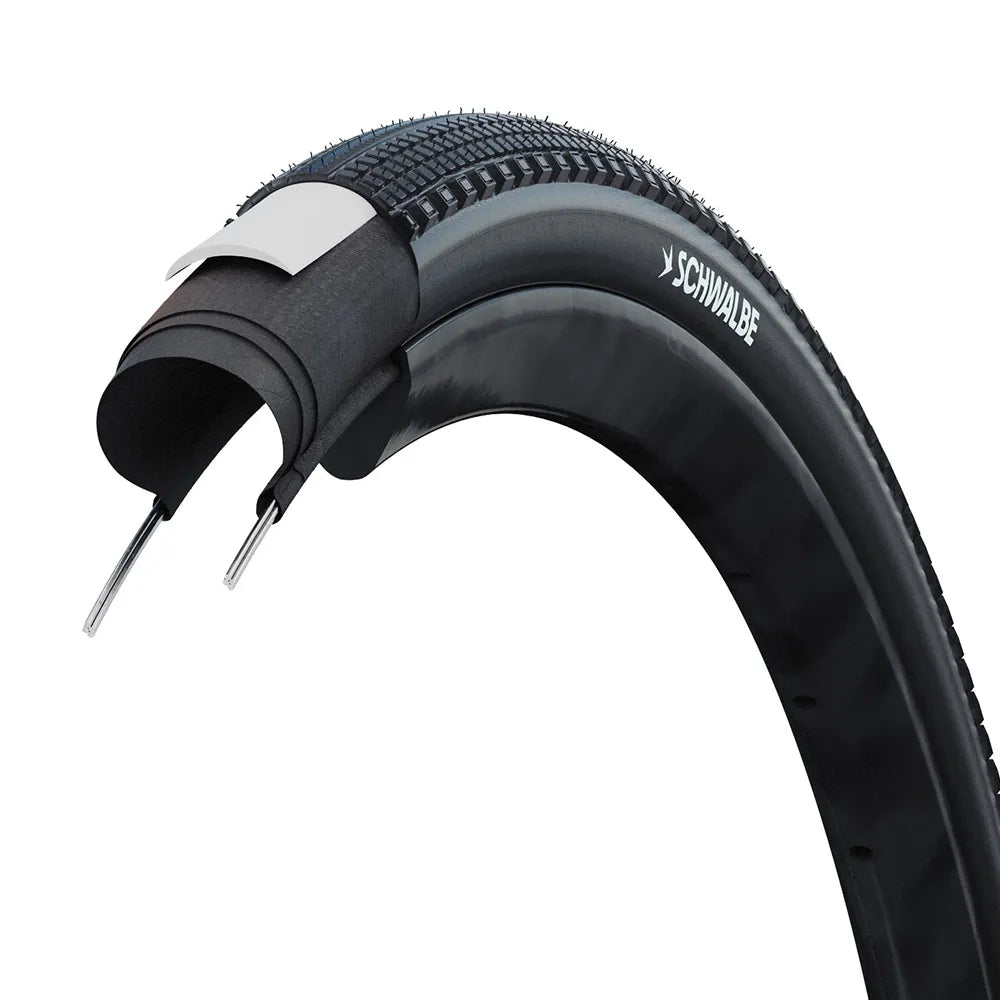 Padanga Schwalbe G-ONE Comp Plus 28" x 1.50" (40-622) // E-25, kamerinė, nelankstoma, Reflex, Green Compound