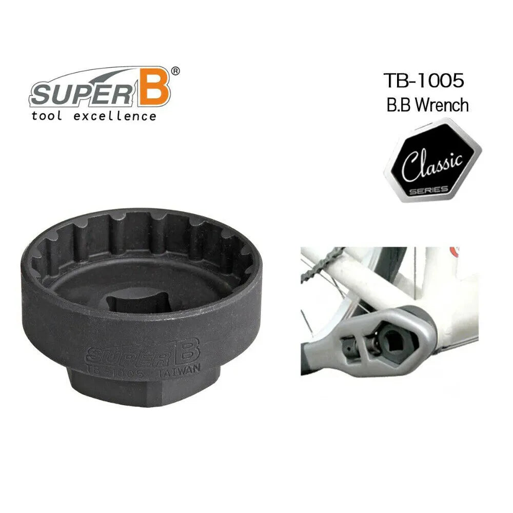 Įrankis SuperB TB-1005 // Center-Lock diskų/rotorių veržlėms nuimti, Shimano Hollowtech II miniklio velenams